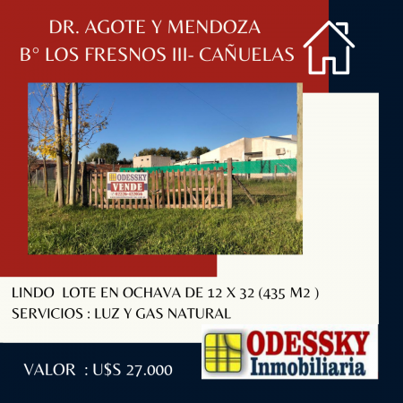 CAÑUELAS-LOTE EN VENTA - B° LOS FRESNOS III